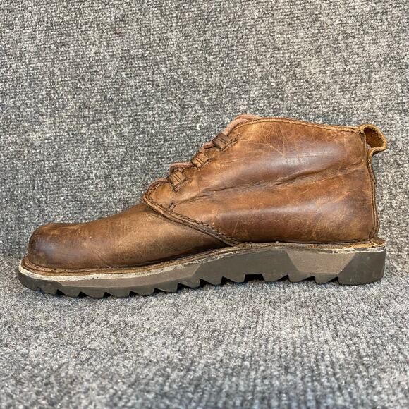 Vintage Mozo M Mens 11 Brown Leather Chukka Work Boots Lace Up Shoes main image 6